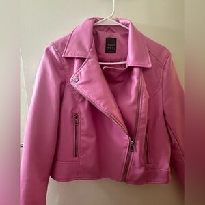 Primark Pink Faux Leather Cropped Jacket